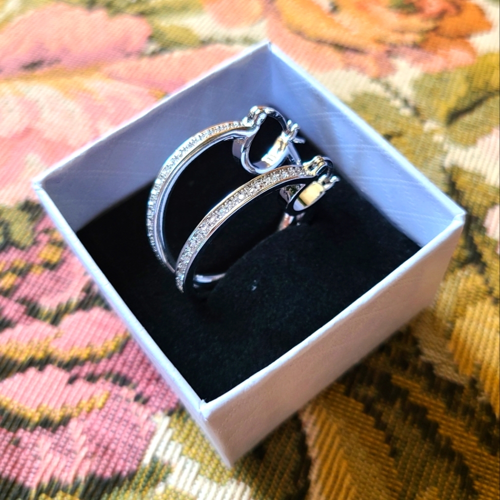 925 Sterling Silver Stamped Hoop Earrings